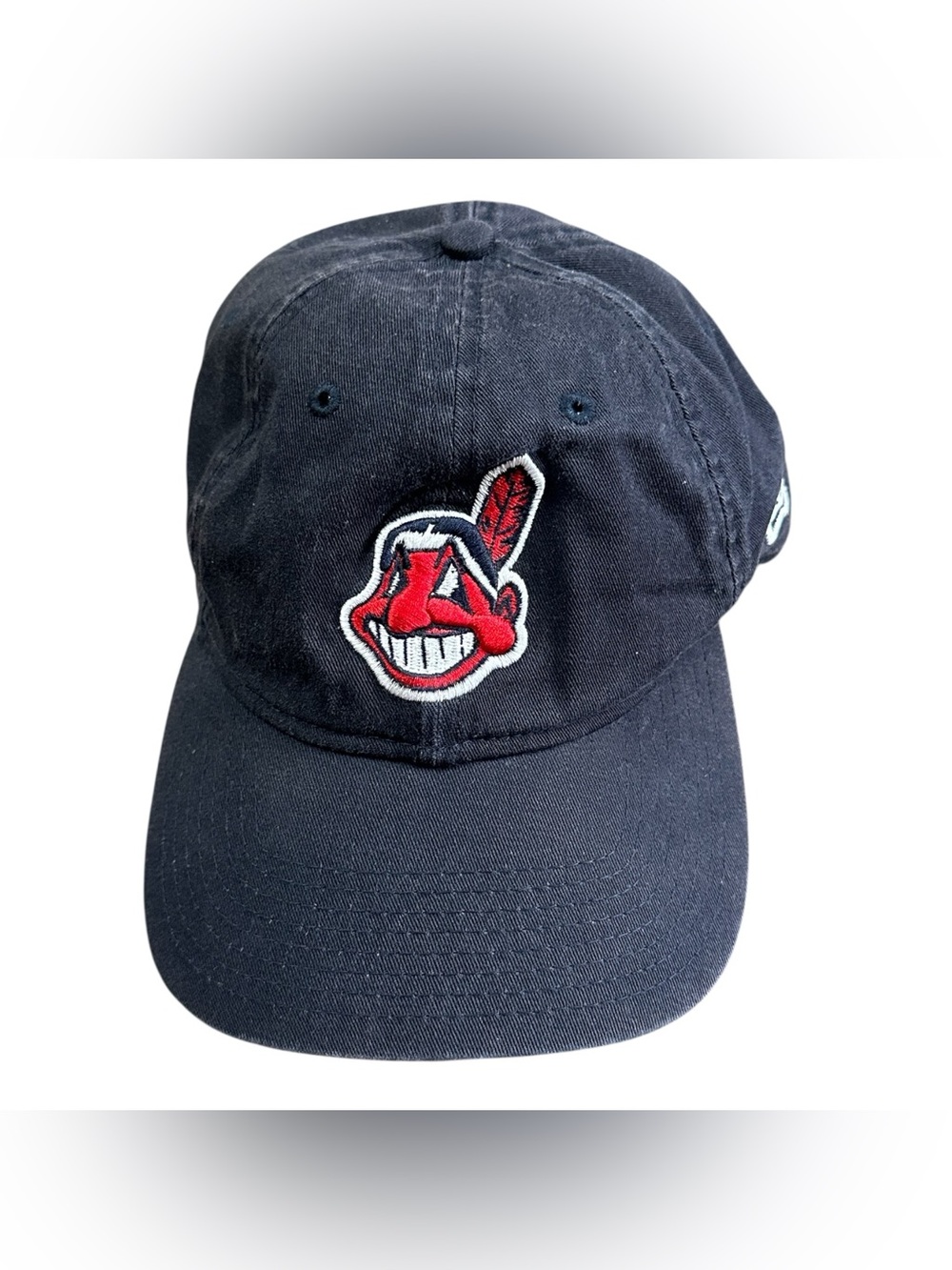 New Era 9TWENTY Cleveland Indians Chief Wahoo Adjustable Dad Hat Navy MLB Cap
